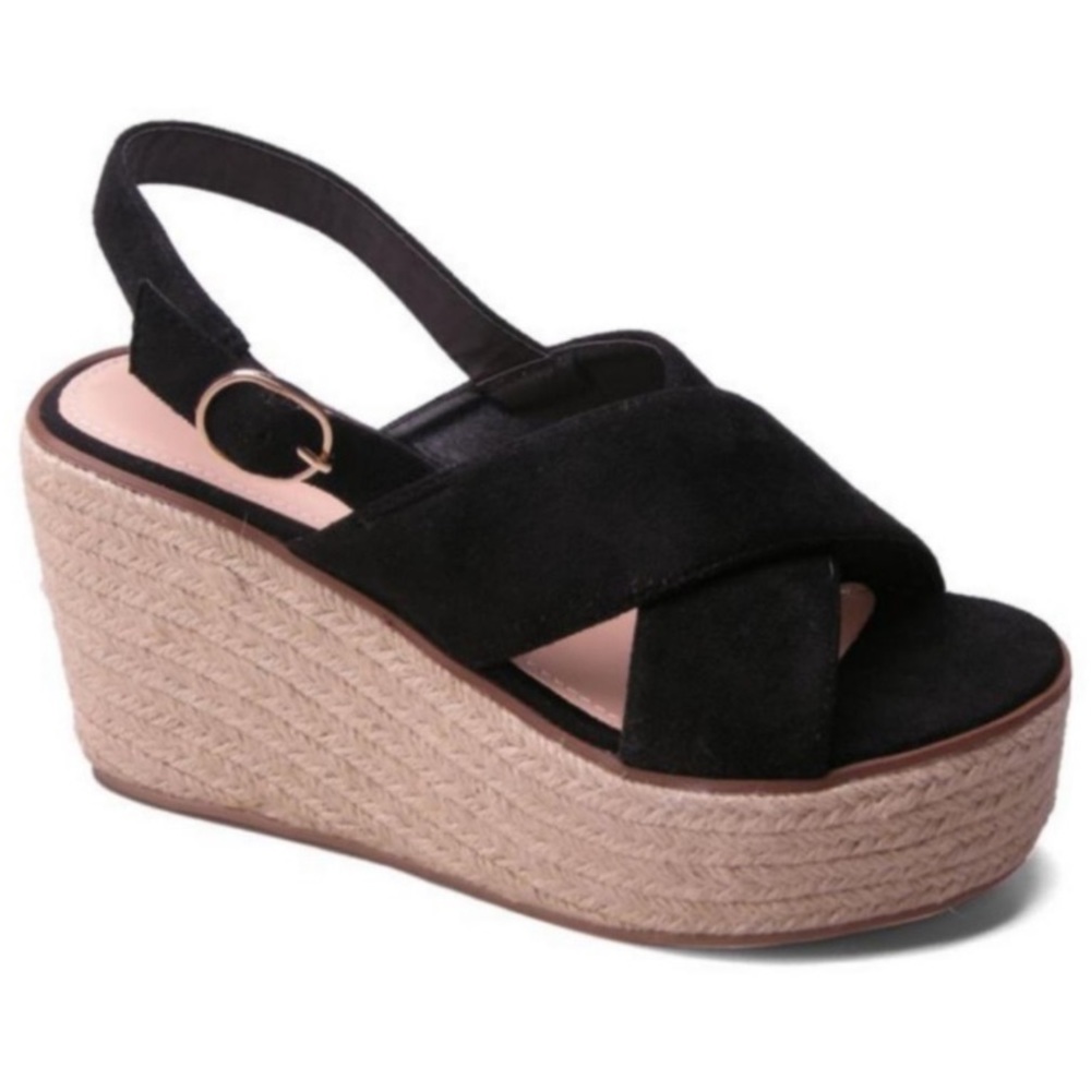 Cross Strap Platform Wedges